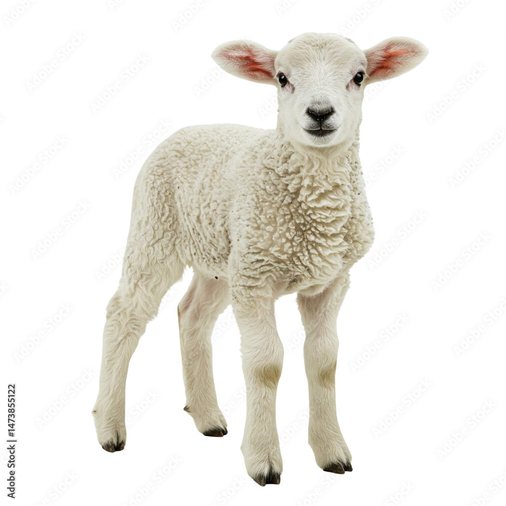 Fototapeta premium Sheep isolated on transparent or white background, png