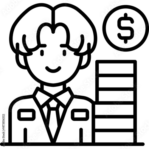 Money Manager Icon Vector Element