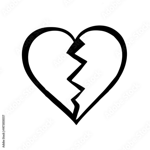 Illustration of broken heart icon 