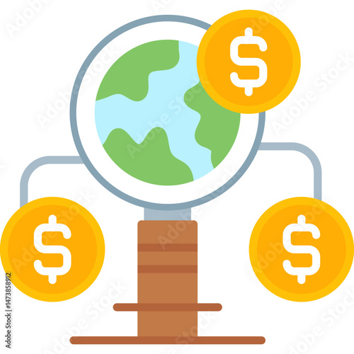 Global Research Icon Vector Element