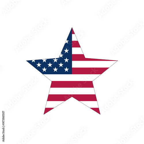 USA Flag Star. American flag in star
