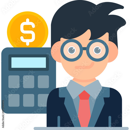 Accountant Icon Vector Element
