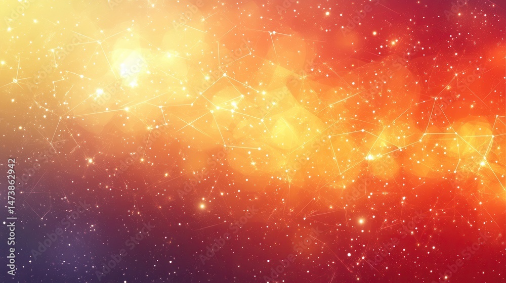 Fototapeta premium Abstract cosmic nebula, vibrant gradients of orange and yellow