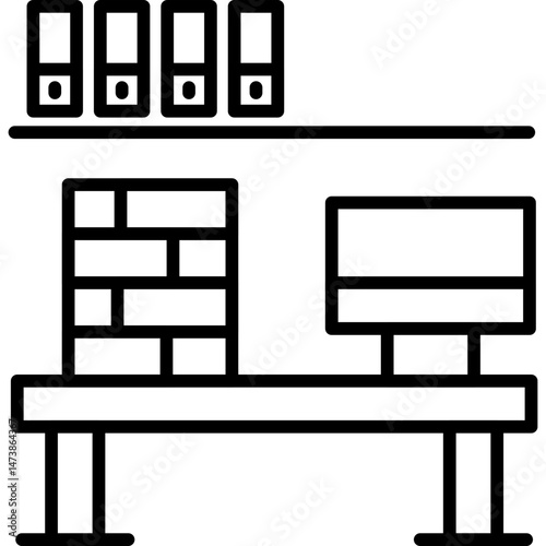 Desk Icon Vector Element