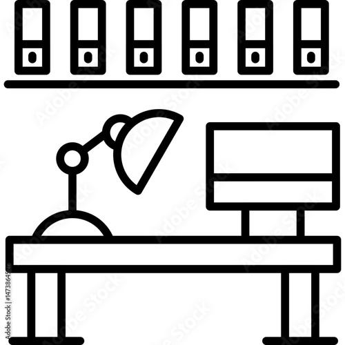 Desk Lamp Icon Vector Element