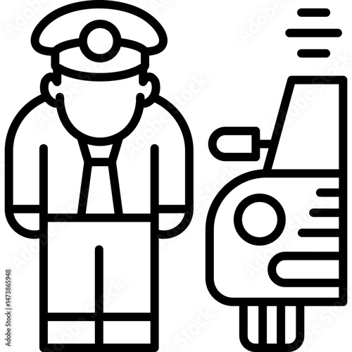 Chauffeur Icon Vector Element