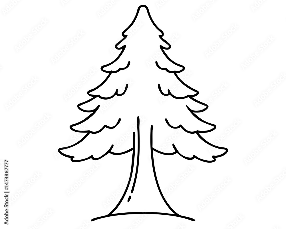 Obraz premium Majestic Redwood Tree Illustration, Tall Forest Giant, Iconic Redwood Landscape, Towering Tree Artwork, Transparent Background