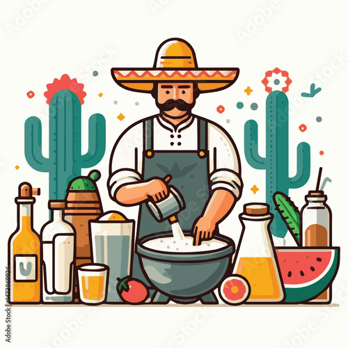 pulque, drink, mexico, maguey, mexican, traditional, alcohol, white, closeup, agave, plant, fermented, beverage, liquid, clay, restaurant, cold, bar, refreshment, nobody, fresh, nahuatl, viscous, meso
