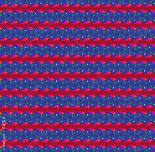 Seamless abstract pattern with geometric shapes and elements