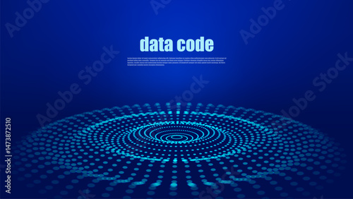 Abstract vector wave with interweaving lines and dots. Digital technologies - big data research.