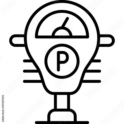 Parking Meter Icon Vector Element