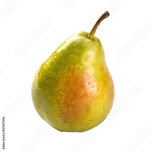 Ripe fresh pear isolated on white background