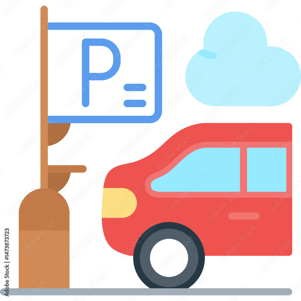 Obraz premium Car Parking Icon Vector Element