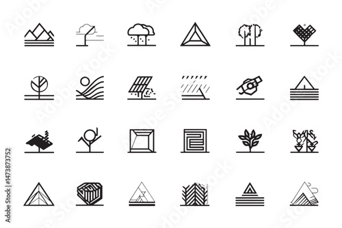 Soilrich minimalist two dimensional line icons