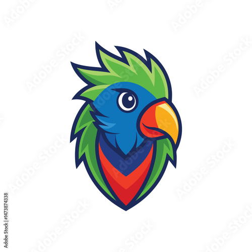 Flat and Minimal Lorikeet logo vector illustration