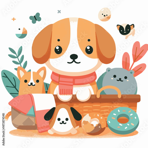 puppy, animal, dog, cute, pet, canine, adorable, happy, domestic, funny, beautiful, background, portrait, brown, breed, isolated, young, mammal, sitting, friend, white, doggy, kitten, nature, pedigree