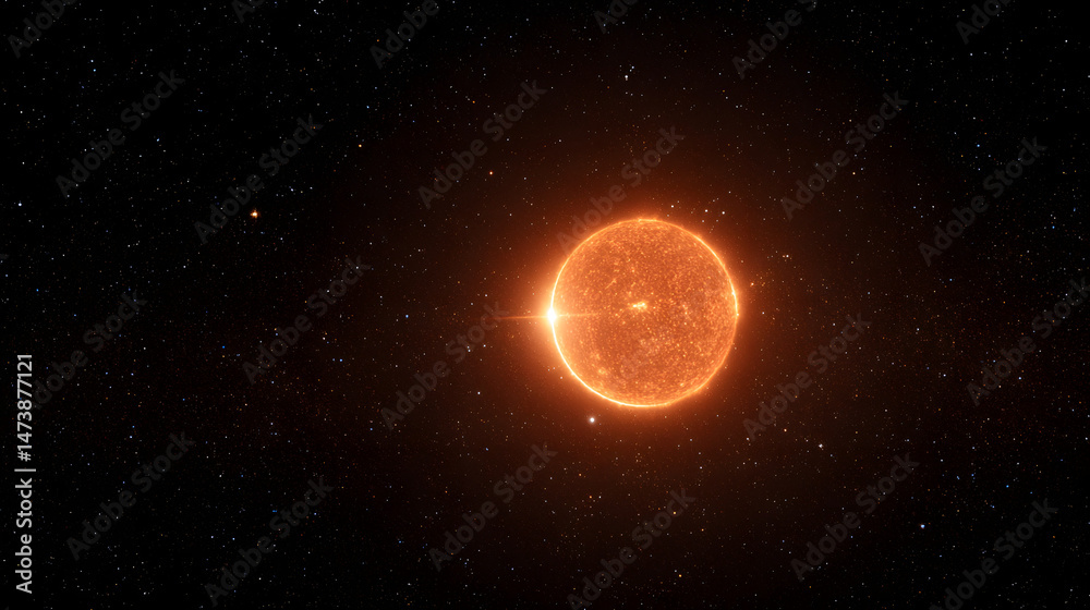 Fototapeta premium VY Canis Majoris Gigantic Red Star Celestial Wonder Deep Space Exploration Cosmic Phenomenon Stellar Evolution Universe's Largest Star Vibrant Star Astronomical Marvel 