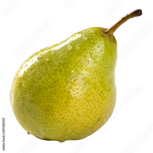 Ripe fresh pear isolated on white background