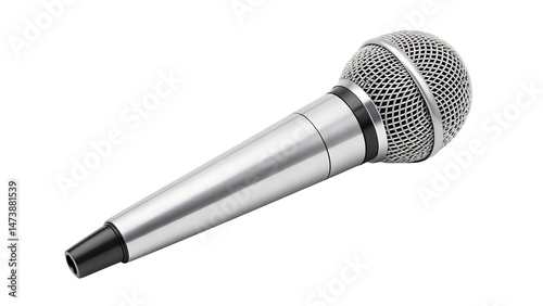 Press conference microphones, isolated on transparent background