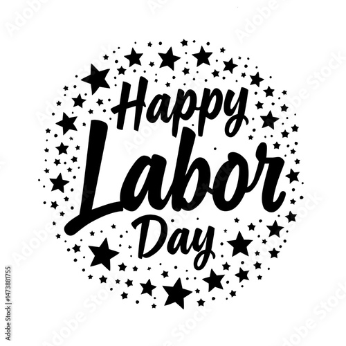 Happy labors day celebration icon vector 