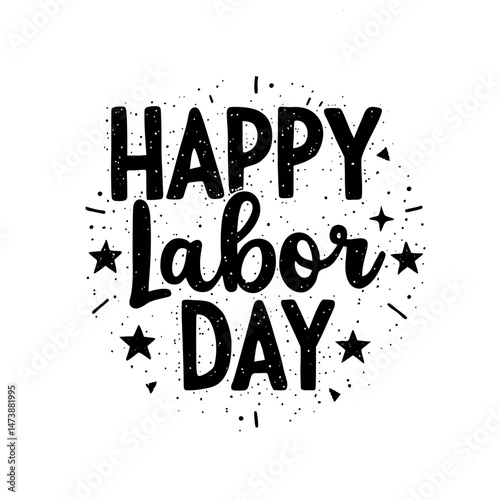 Happy labors day celebration icon vector 