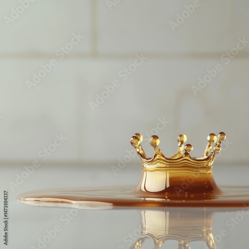 Captivating Close-Up of Water Droplet Splashing on Surface