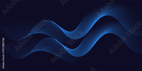 Abstract blue background with flowing lines for futuristic concept. Dynamic waves. vector illustration. eps 10