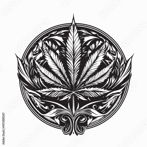 Organic cannabis illustration vector isolated on white background.