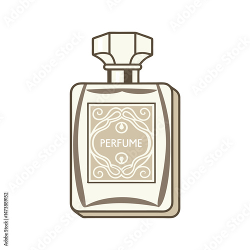 Beautiful perfume bottles white background  vector art illustration 