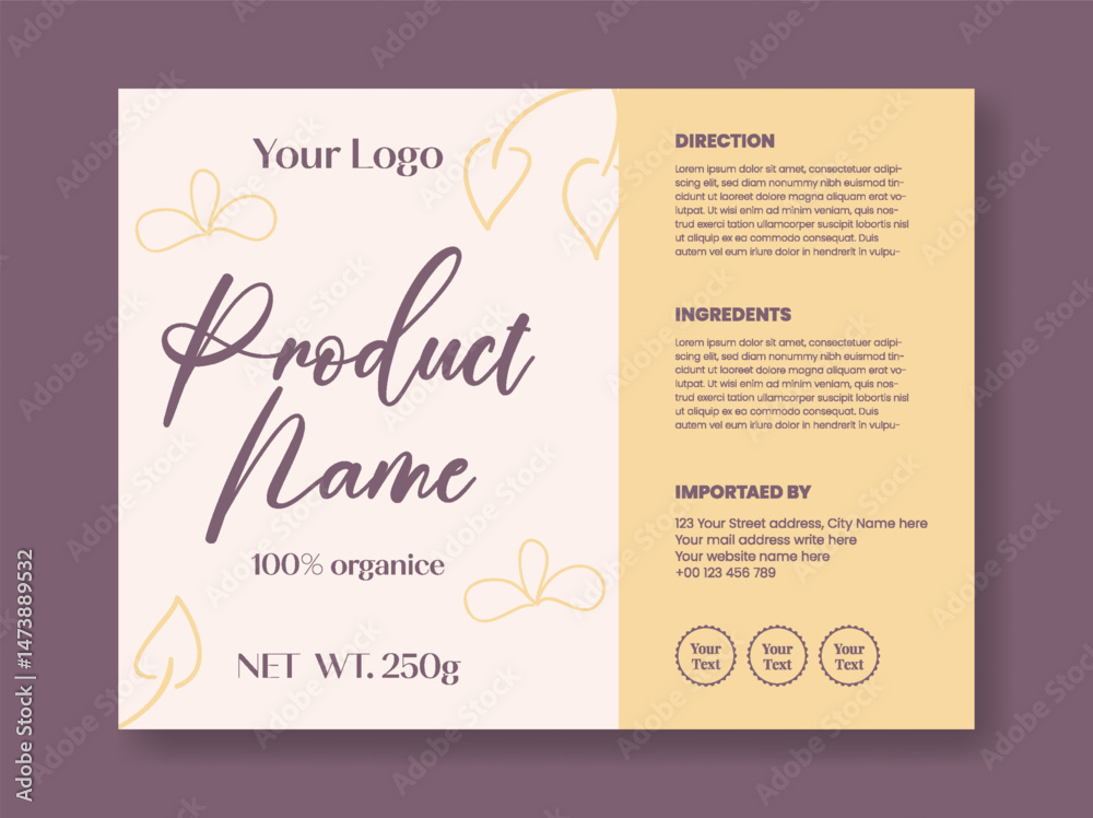 editable Cosmetic products label and body oil, body Lotion, beauty care, skin care natural organic products label packaging template or Luxury invitation greetings card design editable Cosmetic products label and body oil, body Lotion, beauty care, skin care natural organic products label packaging template or Luxury invitation greetings card design
