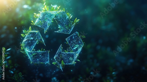 Recycling symbol promoting circular economy and environmental sustainability