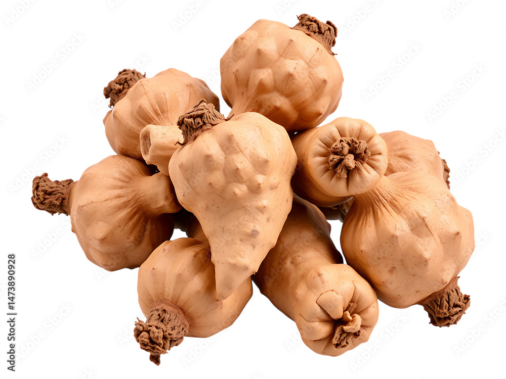 Fototapeta premium Pile of Dried Butternut Squash on Transparent Background