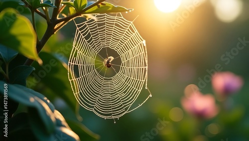 A stunning macro shot of a spider web