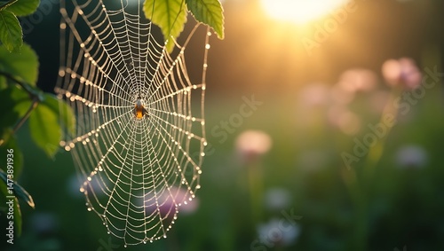 A stunning macro shot of a spider web