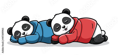 Cute baby panda cartoon character illustration for a fun toy design in a zoo