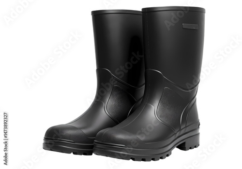 Wallpaper Mural Black Rubber Rain Boots isolated on white background Torontodigital.ca