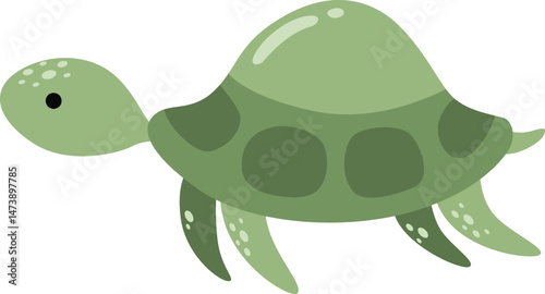 Cute Simple Green Sea Turtle 