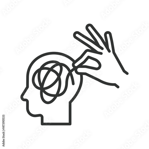 Psychotherapy, icon in line design. Psychotherapy, mental health, therapy, psychological help, counselor, emotional healing, talk therapy on white background vector. Psychotherapy, editable stroke