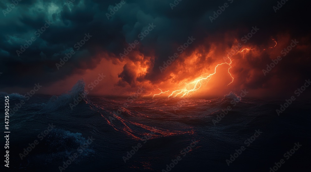 Fototapeta premium Turbulent storm at sea