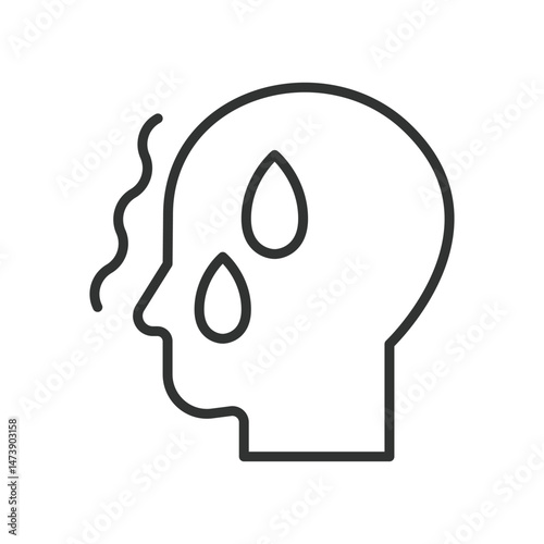 Anxiety, icon in line design. Anxiety, stress, worry, nervousness, fear, panic, tension on white background vector. Anxiety, editable stroke icon