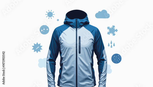 Futuristic climate-adaptive jacket showcasing versatility and style