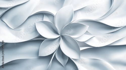 An abstract 4K background showcases a realistic 3D floral element, with delicate petals gracefully intertwining to create a visually stunning composition.