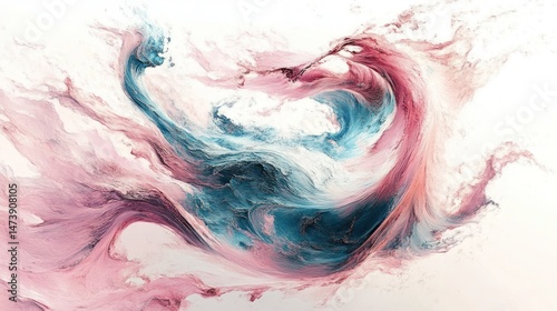 Abstract artistic image depicting fluid movement and flowing colorful patterns