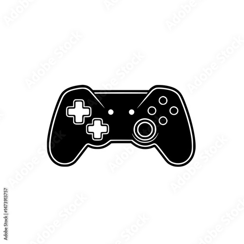 Vector illustration of a gaming controller icon for digital entertainment and technology representation