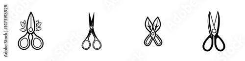 Vector illustration of various scissors designs showcasing functionality and style for creative projects and crafting needs
