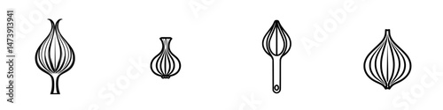 Elegant vector illustrations of kitchen utensils showcasing unique designs and shapes for culinary enthusiasts