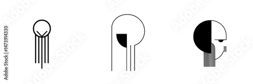 Modern vector illustration of abstract human figures showcasing unique stylization and design elements