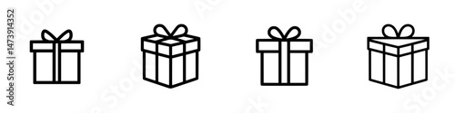 Vector illustration of gift boxes ideal for celebration themes in various styles and arrangements for digital design use