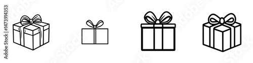 Vector illustration of gift boxes in various sizes and designs ready for celebrations or special occasions