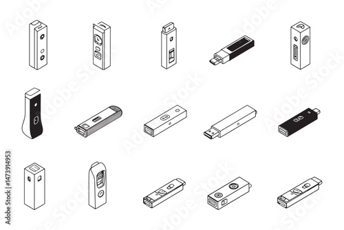 Minimalist streaming stick icon art